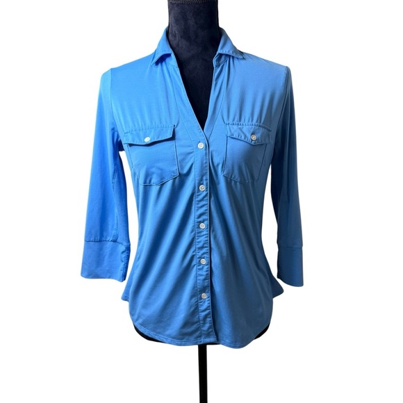 J McLaughlin | Brynn Lyford Jersey Shirt in Blue | Sz S - Picture 6 of 13